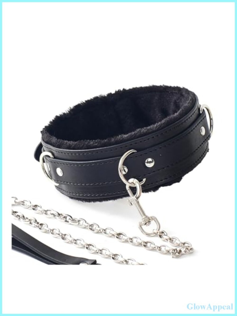Faux Leather Choker Collar Necklace for Women Gothic Punk Adjustable Fur Lined